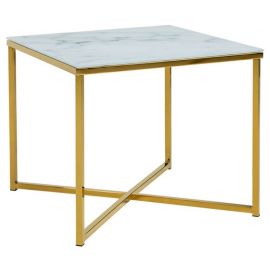 Black Red White Ditra Coffee Table 50x50x42cm, White/Gold | Coffee tables | prof.lv Viss Online
