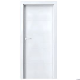 Krāsotas Durvis Sanwerk City Line DG 21-10 Komplekts – Vērtne, Kārba, Eņģes, Slēdzene, Balta Poliuretāna Emalja | Mdf durvis | prof.lv Viss Online