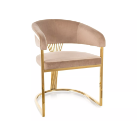 Virtuves Krēsls Signal Crown Velvet 46x57x77cm, Bēšs/Zelta (CROWNVZLBE) | Virtuves krēsli, ēdamistabas krēsli | prof.lv Viss Online