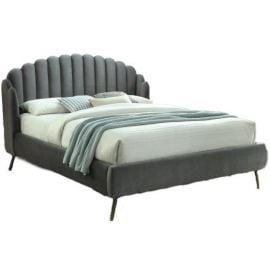 Signal Calabria Velvet Bed Frame 160x200cm, Without Mattress, Grey | Double beds | prof.lv Viss Online