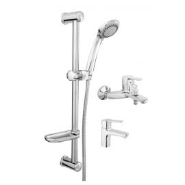Rubineta Uno-10 + Uno-18 + Varianta-Delta Bathroom Sink Mixer Tap Chrome (170499) | Shower systems | prof.lv Viss Online