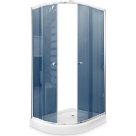 Gotland Eco 80x100cm H=195cm LP-292-100 R Semi-Circular Shower Enclosure (With Shelf) Chrome Right, (391680) | Showers | prof.lv Viss Online