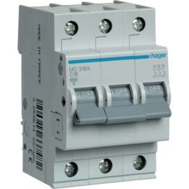 Hager MB Automatic Circuit Breaker 3-Pole, B Curve, 6kA | Automatic switches | prof.lv Viss Online
