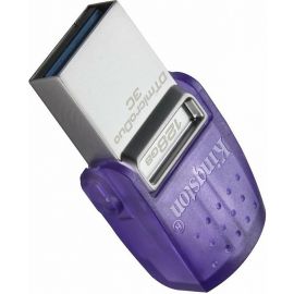 Kingston DataTraveler microDuo 3C Флеш-накопитель USB Type-C/USB 3.2, фиолетовый | Носители данных | prof.lv Viss Online