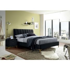 Signal Mirage Velvet Double Bed 160x200cm, Without Mattress, Black | Double beds | prof.lv Viss Online