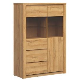 Black Red White Walton Display Cabinet, 42x104.5x150cm, Oak | Living room furniture | prof.lv Viss Online