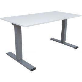 Home4You Ergo Optimal Height Adjustable Desk, With 2 Motors, Grey/White | Office tables | prof.lv Viss Online