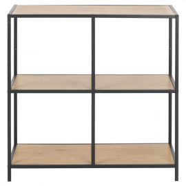 Шкаф Home4You Seaford, 77x35x78 см, дуб/черный (AC80037) | Мебель для гостиной | prof.lv Viss Online