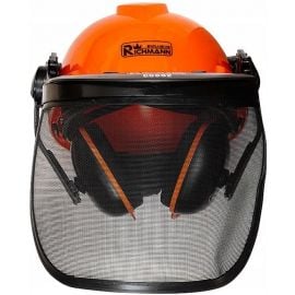 Richmann Corona Exclusive Защитный щиток с сеткой и наушниками, черно-оранжевый (C0060) | Рабочая одежда, обувь | prof.lv Viss Online