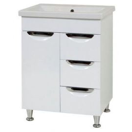 Sanservis Laura 60 bathroom sink with cabinet Como 60, White (48710) | Bathroom furniture | prof.lv Viss Online