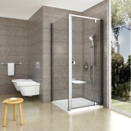 Ravak Pivot PPS 90cm Shower Wall Transparent Satin (90G70U00Z1) | Shower doors and walls | prof.lv Viss Online