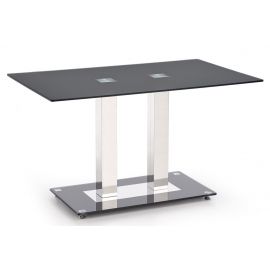 Halmar Walter 2 Glass Coffee Table 130x80cm, Black | Kitchen tables | prof.lv Viss Online