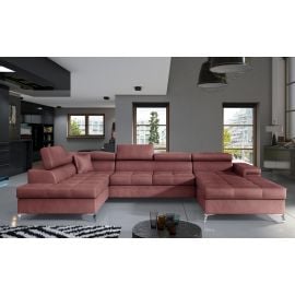 Eltap Eduardo Monolith Corner Pull-Out Sofa 60x345x90cm, Pink (Edr_13) | Corner couches | prof.lv Viss Online