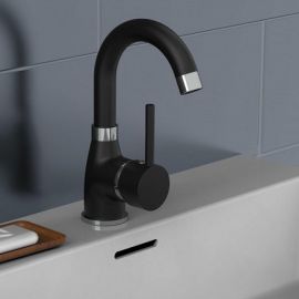 Eisl Futura Смеситель для ванных комнат с черным изливом (NI075FUTBCR) | Eisl | prof.lv Viss Online