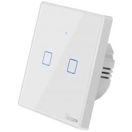 Sonoff T2EU2C-TX Умный Wi-Fi Сенсорный Сенсорный Выключатель на Стене с RF Управлением Белый (IM190314016) | Умное освещение и электроприборы | prof.lv Viss Online