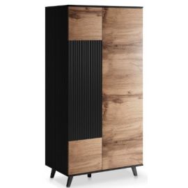 Halmar Random S-1 Cabinet, 90x55x182cm, Oak/Black | Wardrobes | prof.lv Viss Online