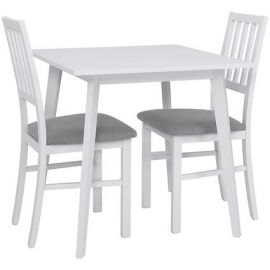 Черно-красно-белый обеденный комплект стол + 2 стула белый (D09-ASTI_STO_2KRS-TX098) | Наборы для столовой | prof.lv Viss Online