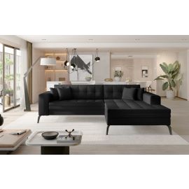Мягкий угловой диван Eltap Solange Soft с выдвижным механизмом, 196x292x80 см, черный (Sol_26) | Угловые диваны | prof.lv Viss Online