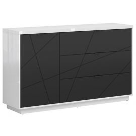 Black Red White Forn Chest of Drawers 42.5x156x93cm, White/Black | Living room furniture | prof.lv Viss Online