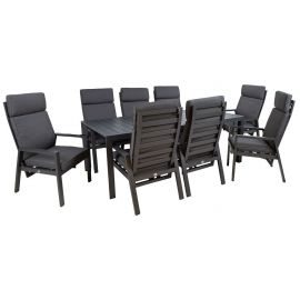 Dārza Mēbeļu Komplekts Home4you Tomson, Galds + 8 krēsli, Pelēks (K251641) | Outdoor furniture sets | prof.lv Viss Online
