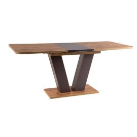 Стол Signal Platon раскладной 136x80 см, дуб/темно-коричневый (PLATONDWBR136) | Стеклянные столы | prof.lv Viss Online