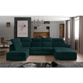 Eltap Evanell MatVelvet Corner Pull-Out Sofa 216x336x102cm, Green (Evl_54) | Corner couches | prof.lv Viss Online