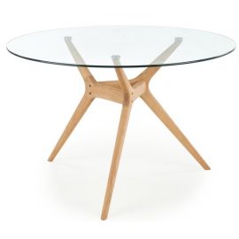 Журнальный стеклянный столик Halmar Ashmore, 120 см, дуб | Стеклянные столы | prof.lv Viss Online
