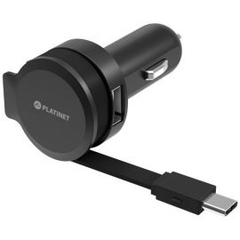 Platinet 44652 Зарядное устройство для автомобиля USB Type-C 2.4A, Черное | Автомобильные зарядные устройства для телефонов | prof.lv Viss Online