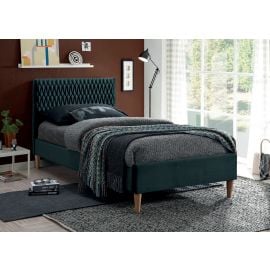 Синяя бархатная односпальная кровать Signal Azurro 90x200 см, без матраса, зеленая | Односпальные кровати | prof.lv Viss Online