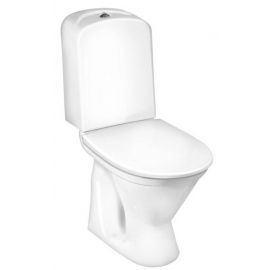 Gustavsberg Nordic 3 Toilet with Bottom Inlet and Horizontal (90°) Outlet with Seat, White (GB113510301213) | Gustavsberg | prof.lv Viss Online