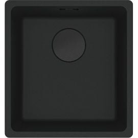 Franke Maris MRG 110-37 Fragranite Built-in Kitchen Sink Black Matte (With black button, valves, and cover) (125.0683.231) | Stone sinks | prof.lv Viss Online