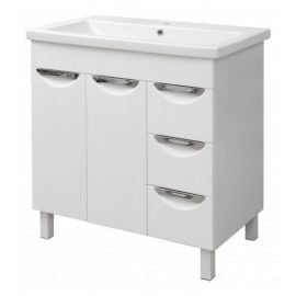 Sanservis Laura 80 Bathroom Sink with Cabinet, White (48712) | Sinks with Cabinet | prof.lv Viss Online
