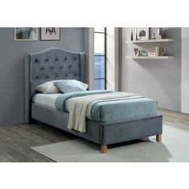 Signal Aspen Velvet Single Bed 90x200cm, Without Mattress, Grey | Beds | prof.lv Viss Online