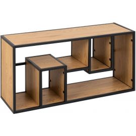Home4You Seaford Baking Table 30x95x45cm, Oak/Black (AC97654) | Hanging shelves | prof.lv Viss Online