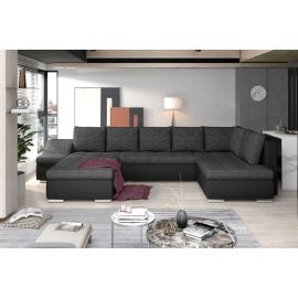 Izlaižams Dīvāns Eltap Giovanni Berlin/Soft U Veida 200x340x88cm Kreisais Stūris Melns (GI26) | Izvelkamie dīvāni | prof.lv Viss Online