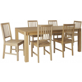 Стол и комплект из 6 стульев для гостиной Home4You Chicago New Oak (K840012) | Наборы для столовой | prof.lv Viss Online