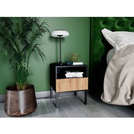 Eltap Lanzzi Nightstand 40x40x50cm, Black/Brown (SF-LAN-A-STN40) | Bedside tables | prof.lv Viss Online