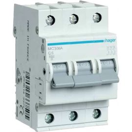 Hager MC Automatic Switch 3-Pole, C Curve, 6kA | Hager | prof.lv Viss Online