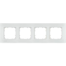 Siemens Delta Miro Glass Frame for Communication Modules 4-fold, White (5TG1204-1) | Mounted switches and contacts | prof.lv Viss Online