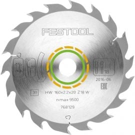 Festool Wood Standard Пильный диск 160x2.2мм, 18 зубьев (768129) | Festool | prof.lv Viss Online