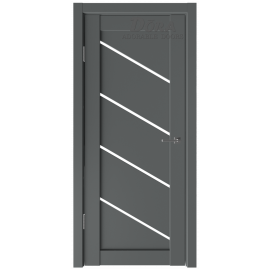 Ar PVC pārklājumu durvju komplekts Dora Diagonal-1 Antracīts | Laminated doors | prof.lv Viss Online