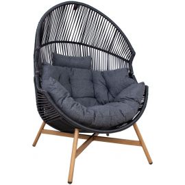 Кресло для отдыха Home4You Helsinki, 98x101x142 см, черное (77673) | Садовые стулья | prof.lv Viss Online