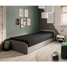 Eltap Paris GR Single Bed 80x190cm, With Mattress, Black (BE-PA-RT-GR-04AL) | Single beds | prof.lv Viss Online
