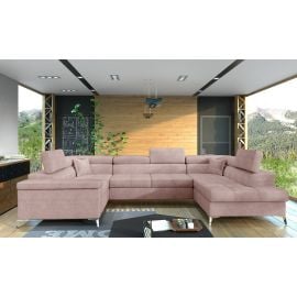 Eltap Thiago Omega Corner Pull-Out Sofa 43x208x88cm, Pink (Th_05) | Corner couches | prof.lv Viss Online