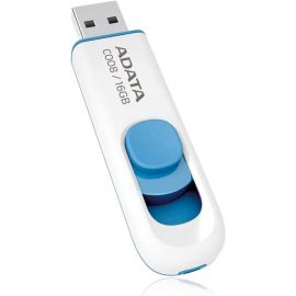 Adata C008 USB Flash Drive, 16GB, White/Blue (AC008-16G-RWE) | Usb memory cards | prof.lv Viss Online