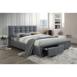 Кровать Ascot с ящиками, 160x200 см, без матраса, серого цвета | Кровати с ящиком для белья | prof.lv Viss Online