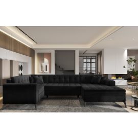 Eltap Montez Lukso Corner Pull-Out Sofa 180x340x93cm, Black (CO-MON-RT-10LU) | Corner couches | prof.lv Viss Online