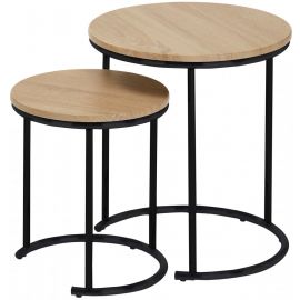 Home4You Elto Garden Table, 44.5x50cm; 34.5x40cm, Light Brown (76428) | Tables | prof.lv Viss Online