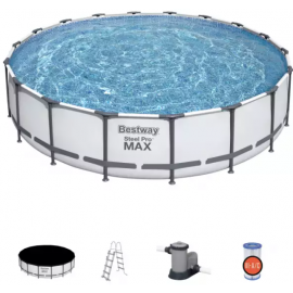 Бассейн Bestway Steel Pro Max с каркасом и фильтром для воды 549x122 см, белый (380048) | Бассейны и аксессуары | prof.lv Viss Online