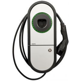 Ensto RCBO IP54 One Home Electric Vehicle Charging Station, Type 2 Cable, 22kW, 5m, Black/Silver (EVH323-HCR00) | Car accessories | prof.lv Viss Online